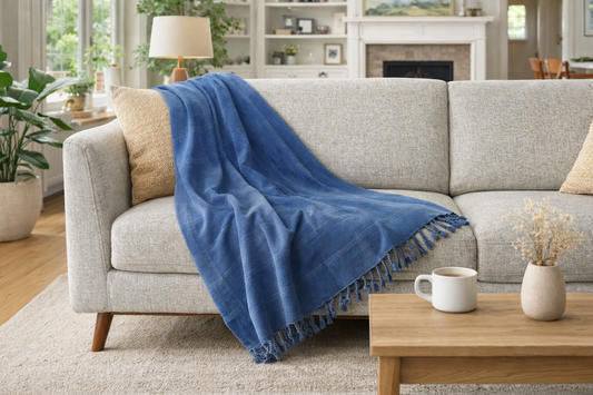 Indigo Cotton Bed Cover/ Throw