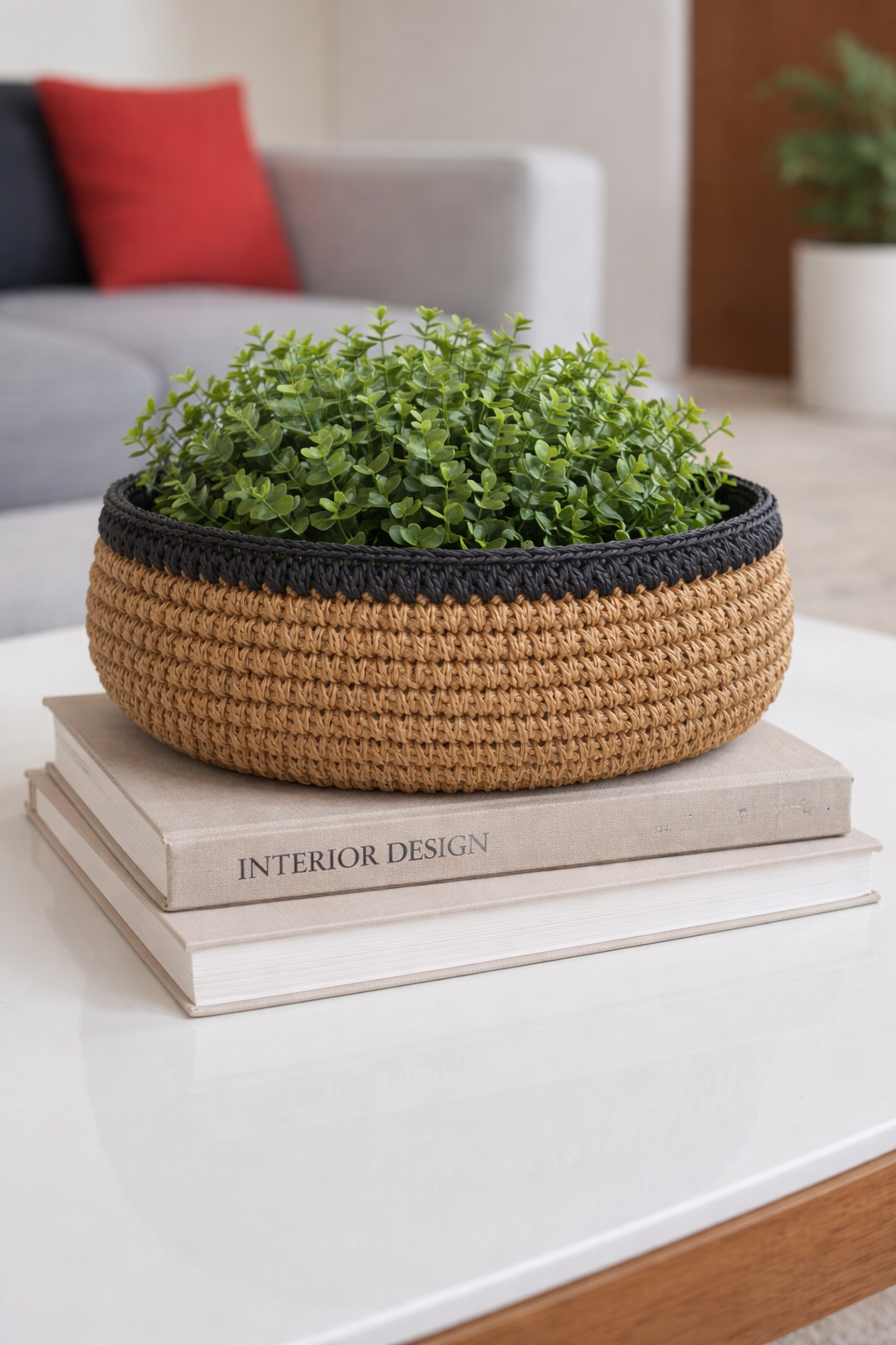 Paper yarn basket - handmade