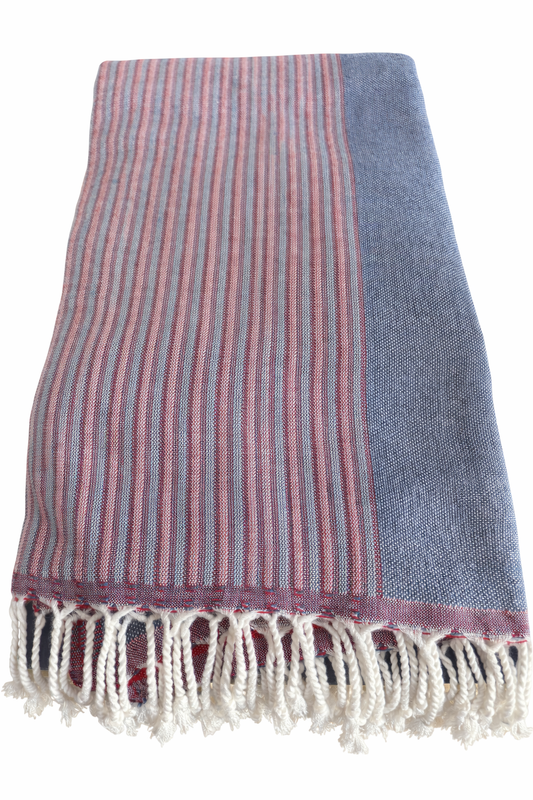 Blue-Red Bath Towel
