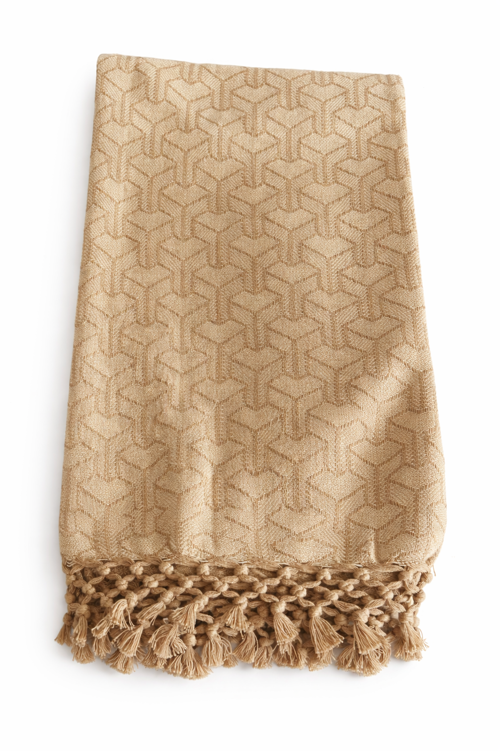 Golden Geometric Pattern Turkish Bath towel