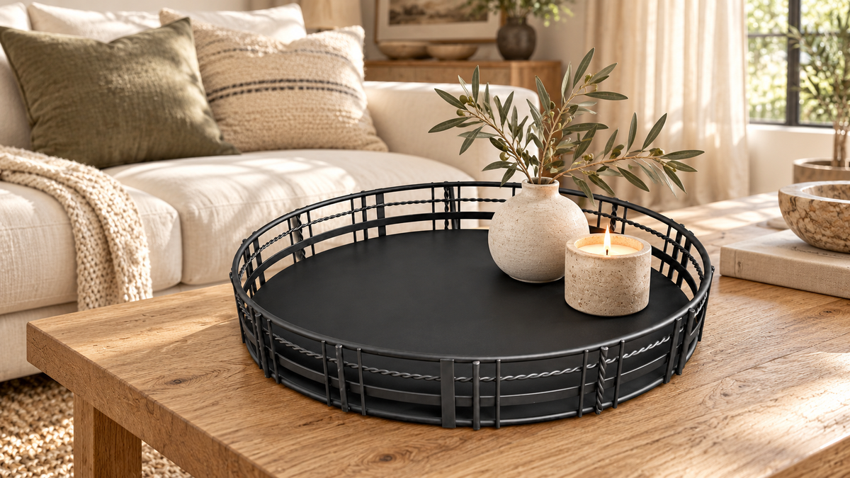 Metal Matt Black Tray