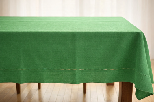 Green Cotton Linen Table Cloth