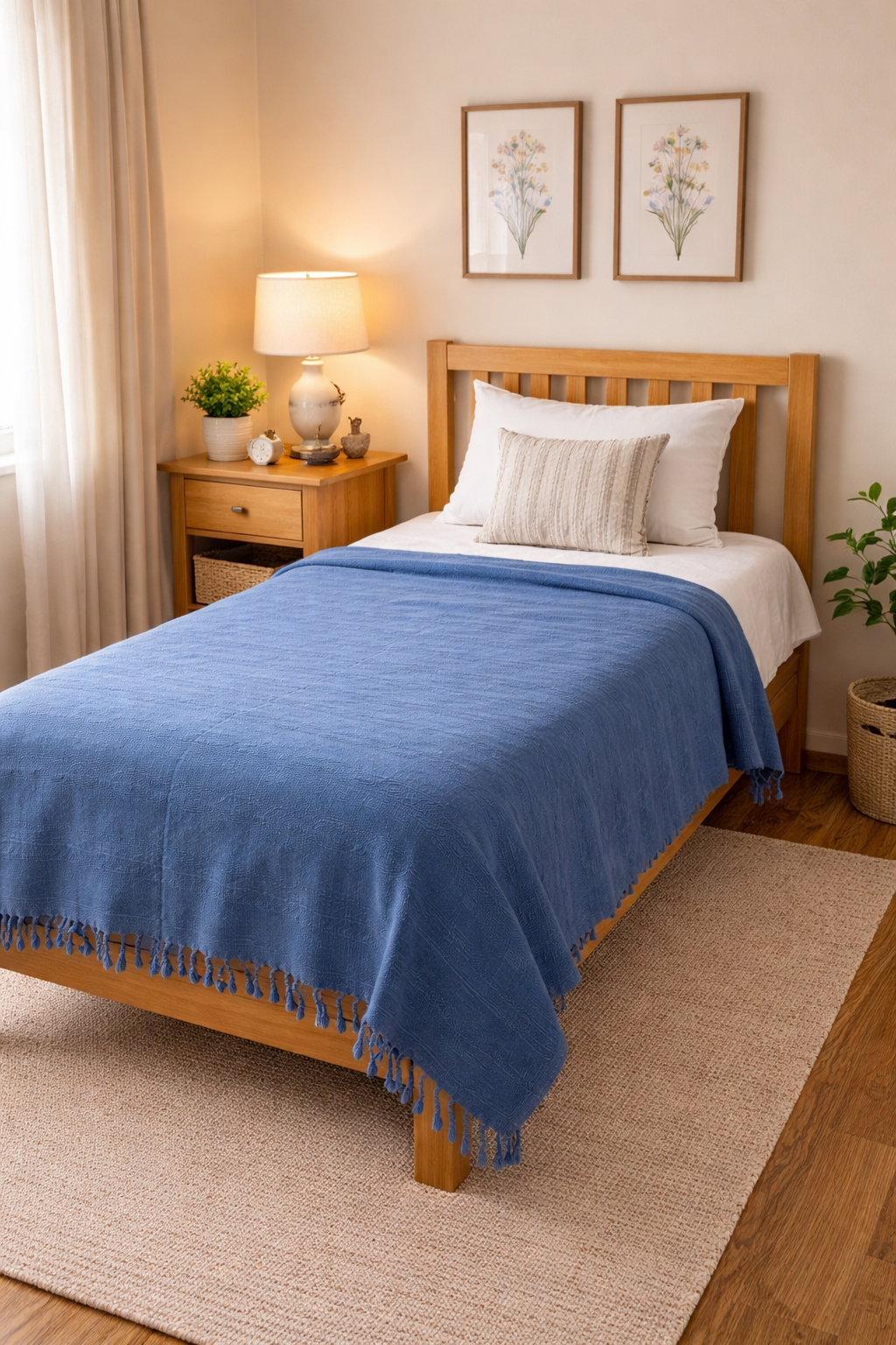 Indigo Cotton Bed Cover/ Throw