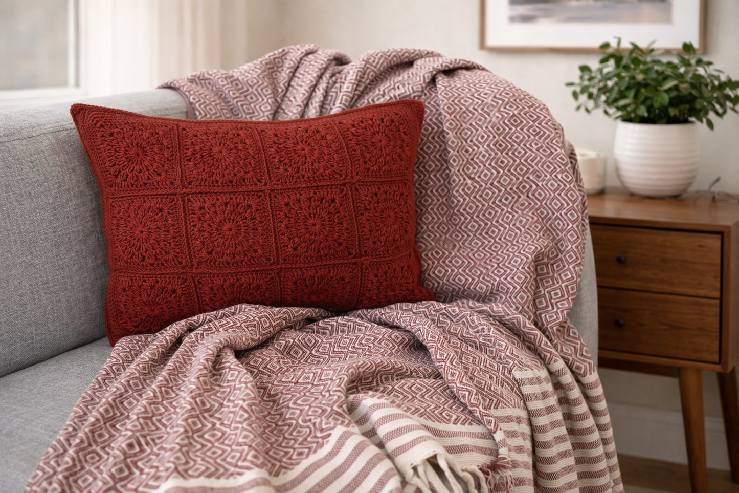 Handmade Crochet Pillow