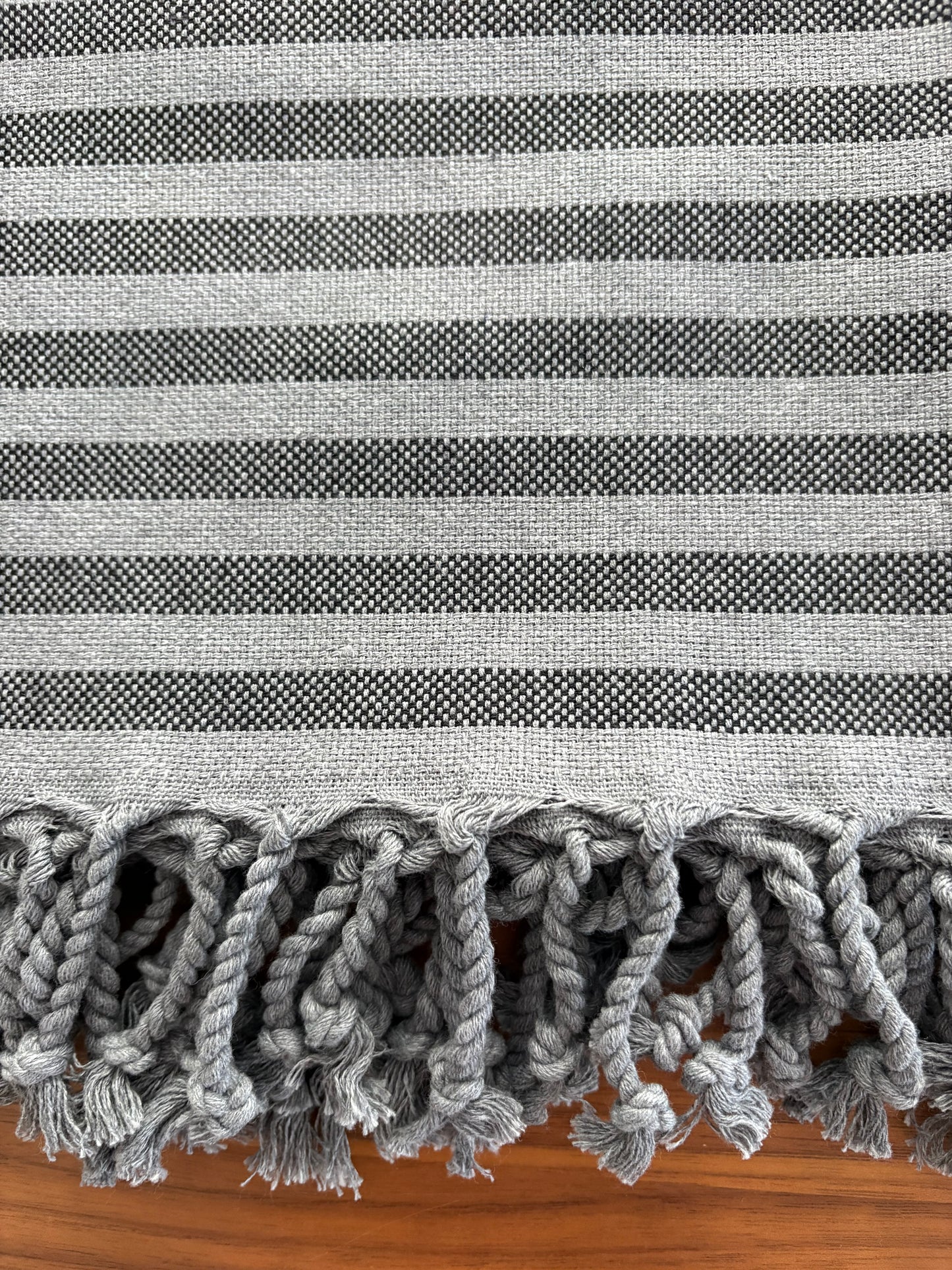 Black & gray diamond pattern towel