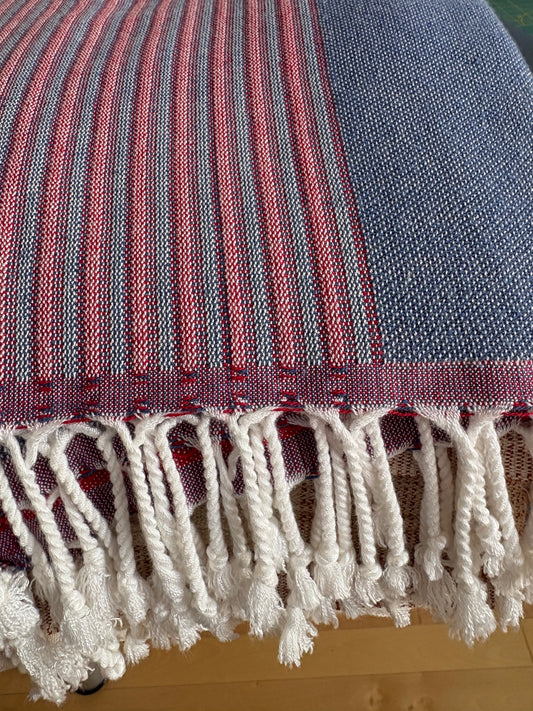 Blue-Red Bath Towel