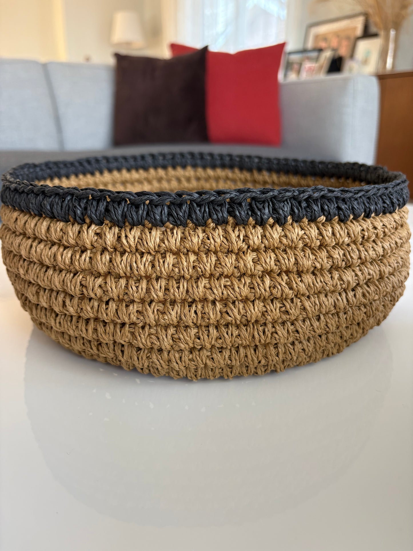 Paper yarn basket - handmade