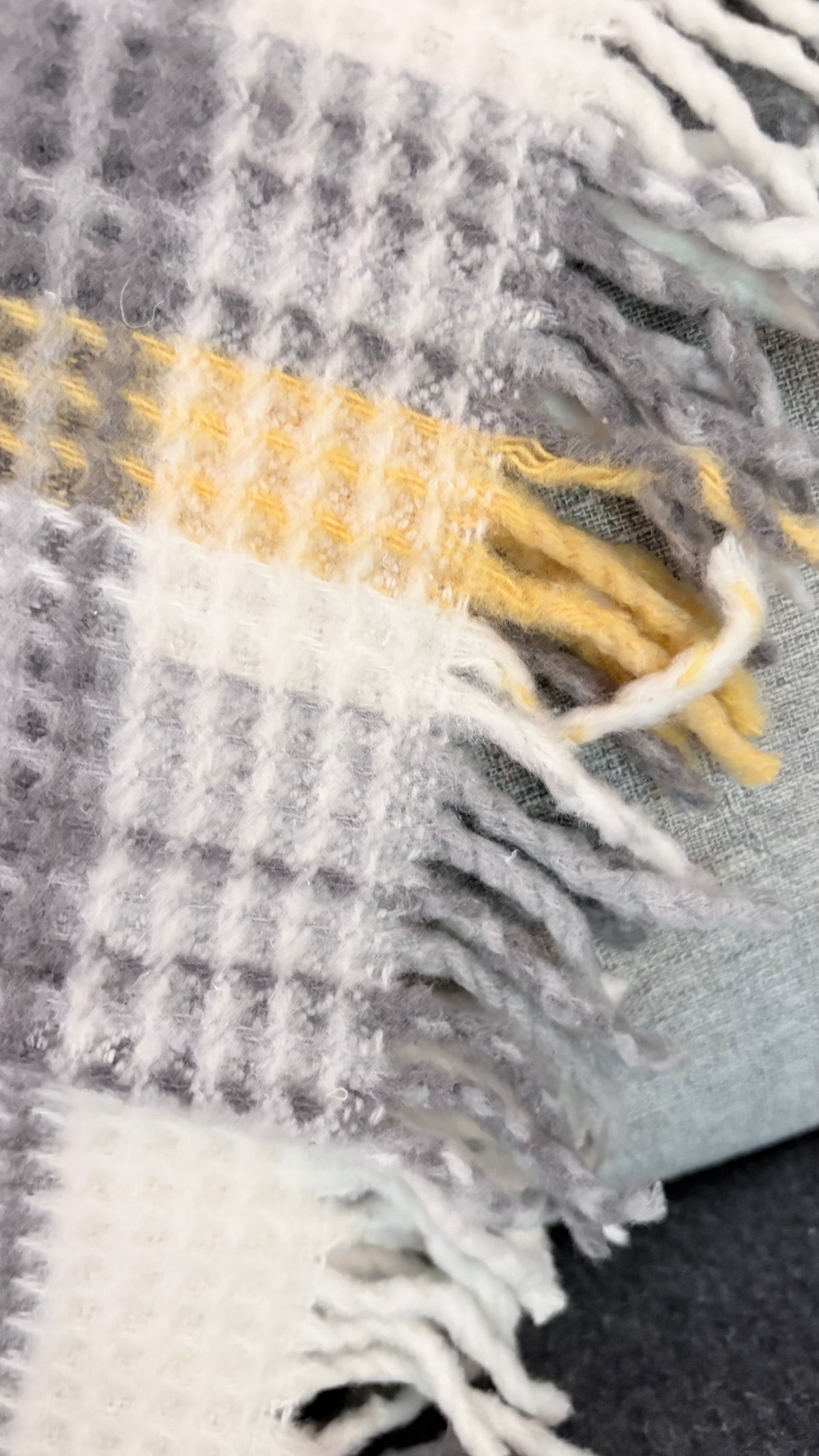 Cotton yellow plaid blanket