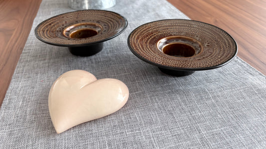 Textured Ceramic Candle Holder