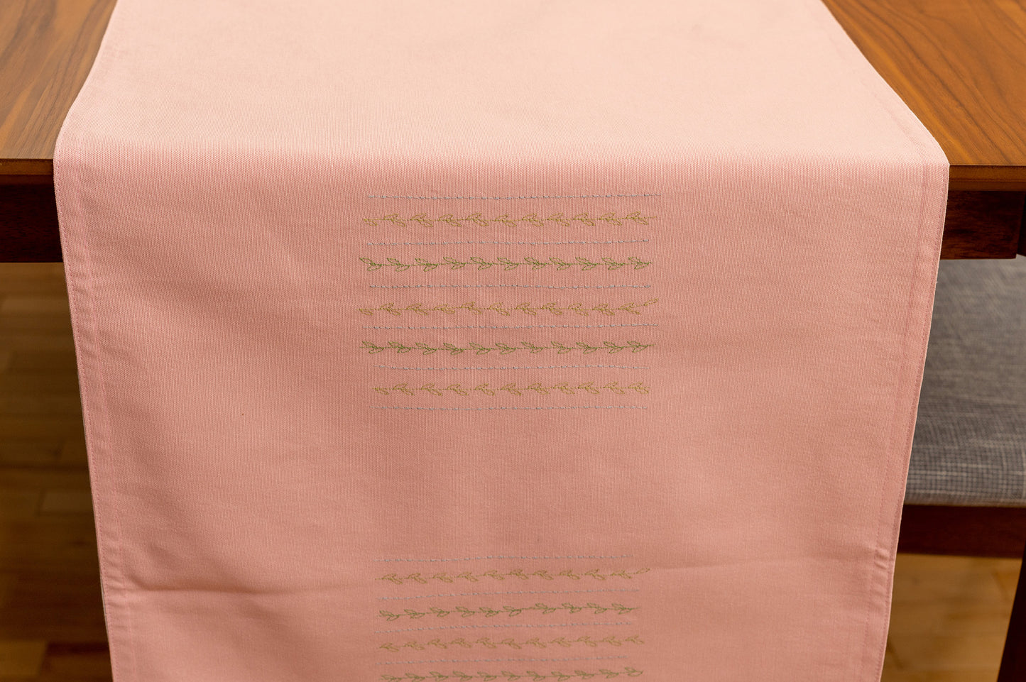 Pink cotton double sided table runner