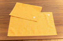 Load image into Gallery viewer, Playful yellow gingham placemat
