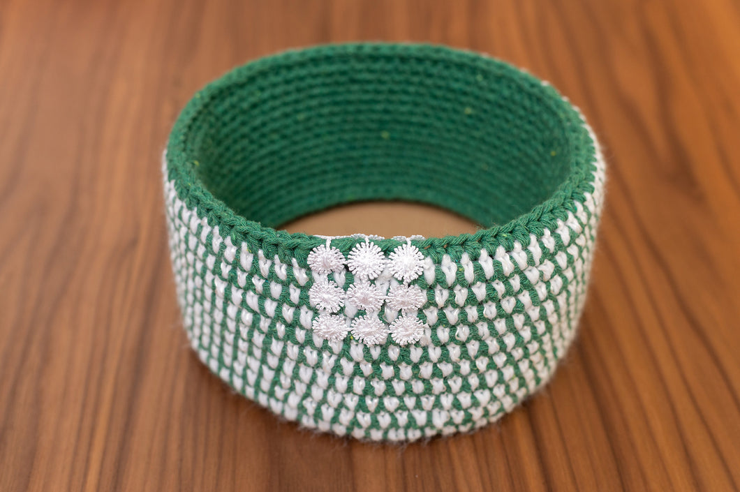 Cotton crochet basket