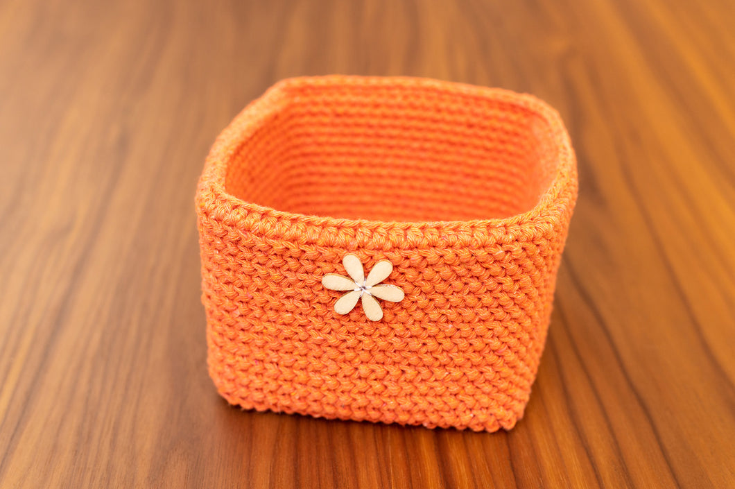 Cotton crochet basket