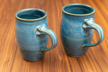 Load image into Gallery viewer, Blue glazed tall mugs

