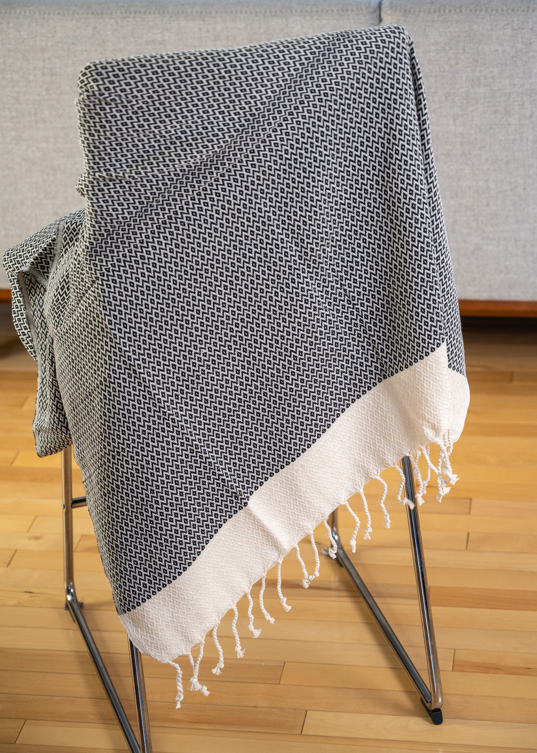 Black Diamond Pattern Turkish Bath towel (Peshtemal)