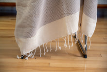 Load image into Gallery viewer, Beige Diamond Pattern Turkish Bath towel (Peshtemal)
