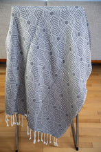 Load image into Gallery viewer, Black and White Modern Pattern Turkish Bath towel

