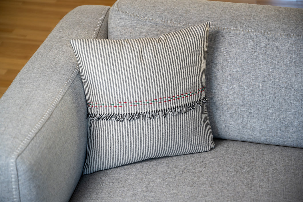 Classic Black and White Lines Throw Pillow