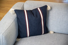 Load image into Gallery viewer, Dark Navy Throw Pillow with Tassels

