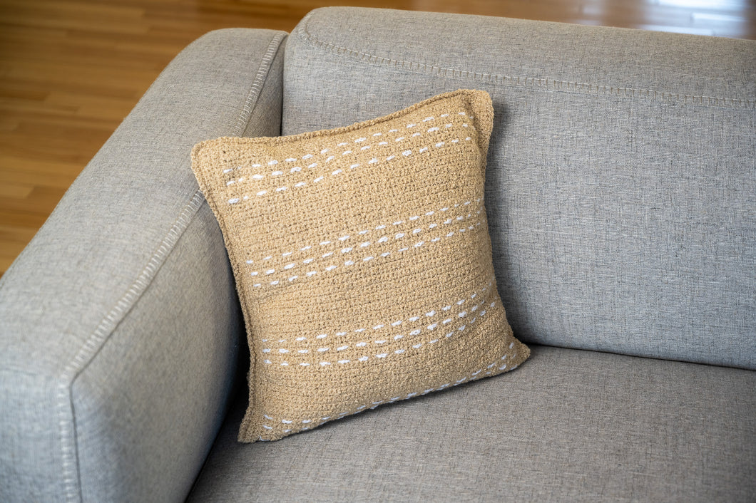 Crochet Latte Colour Throw Pillows