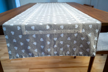 Load image into Gallery viewer, Natural Colour White Hearts Table Runner
