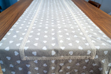 Load image into Gallery viewer, Natural Colour White Hearts Table Runner
