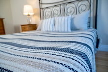Load image into Gallery viewer, Cotton Bed Spread - Black and Beige Stripes
