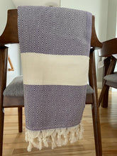 Load image into Gallery viewer, Turkish Bath towel (Peshtemal) diamond pattern
