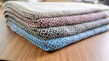 Load image into Gallery viewer, Black Diamond Pattern Turkish Bath towel (Peshtemal)
