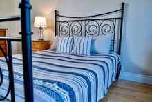 Load image into Gallery viewer, Cotton Bed Spread - Black and Beige Stripes
