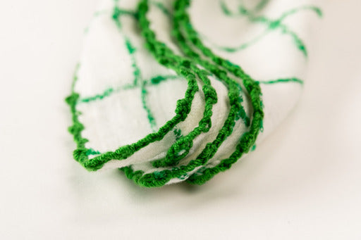 Green and white gingham napkins