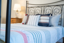 Load image into Gallery viewer, Cotton Bed Spread - Green and orange stripes
