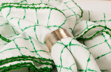 Load image into Gallery viewer, Green and white gingham napkins
