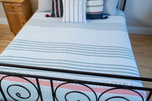 Load image into Gallery viewer, Cotton Bed Spread - Green and orange stripes
