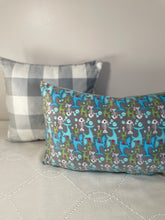 Load image into Gallery viewer, White and grey gingham pillow
