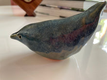 Load image into Gallery viewer, Blue glazed ceramic bird
