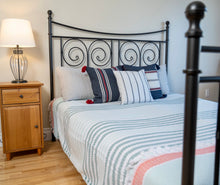 Load image into Gallery viewer, Cotton Bed Spread - Green and orange stripes
