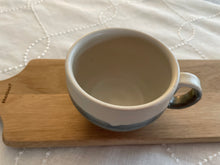 Load image into Gallery viewer, Brown blue beige toned ceramic latte mug
