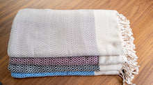 Load image into Gallery viewer, Black Diamond Pattern Turkish Bath towel (Peshtemal)
